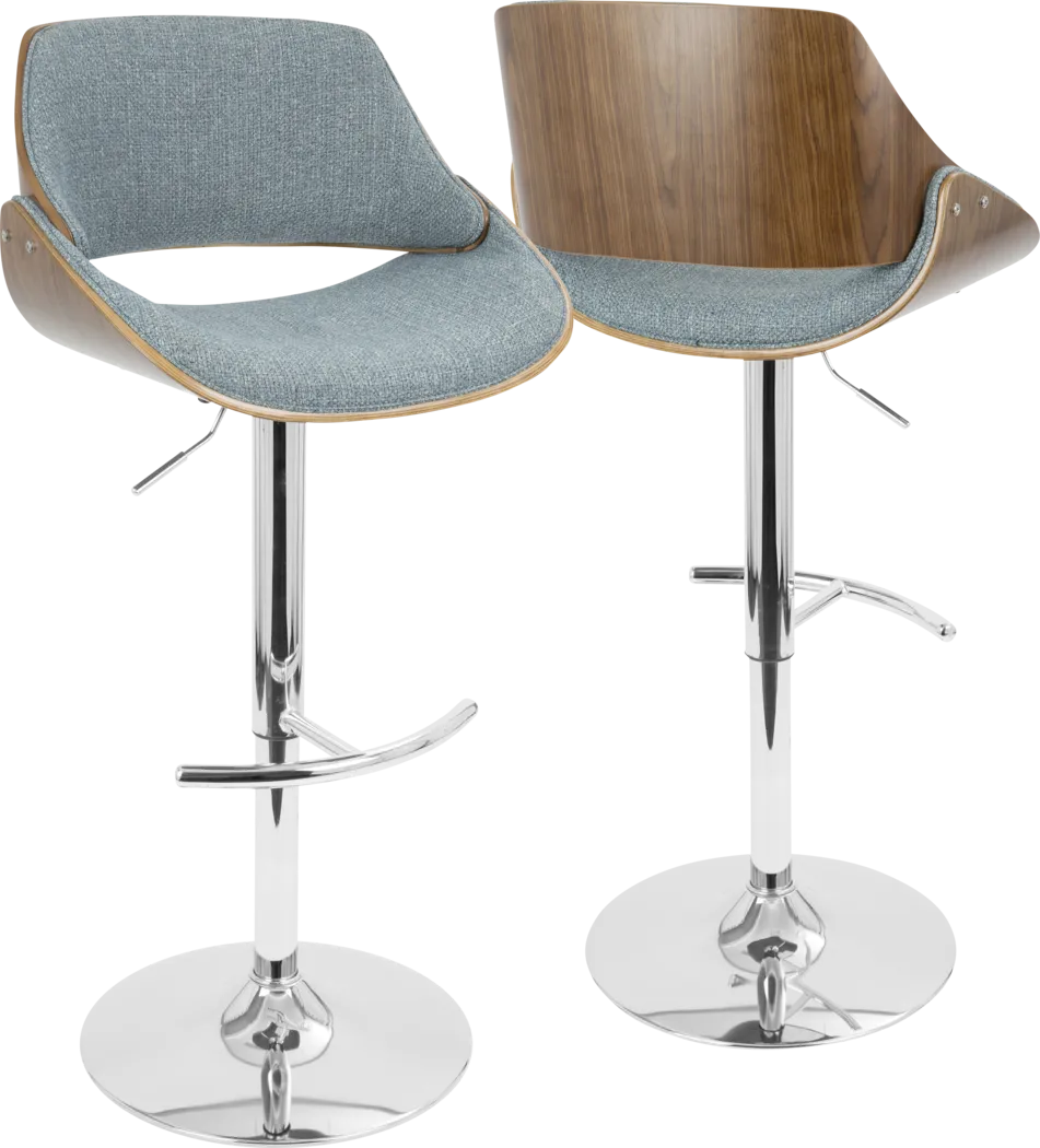 Willmann Blue Adjustable Barstool, Set of 2 - Thumbnail - Image 5