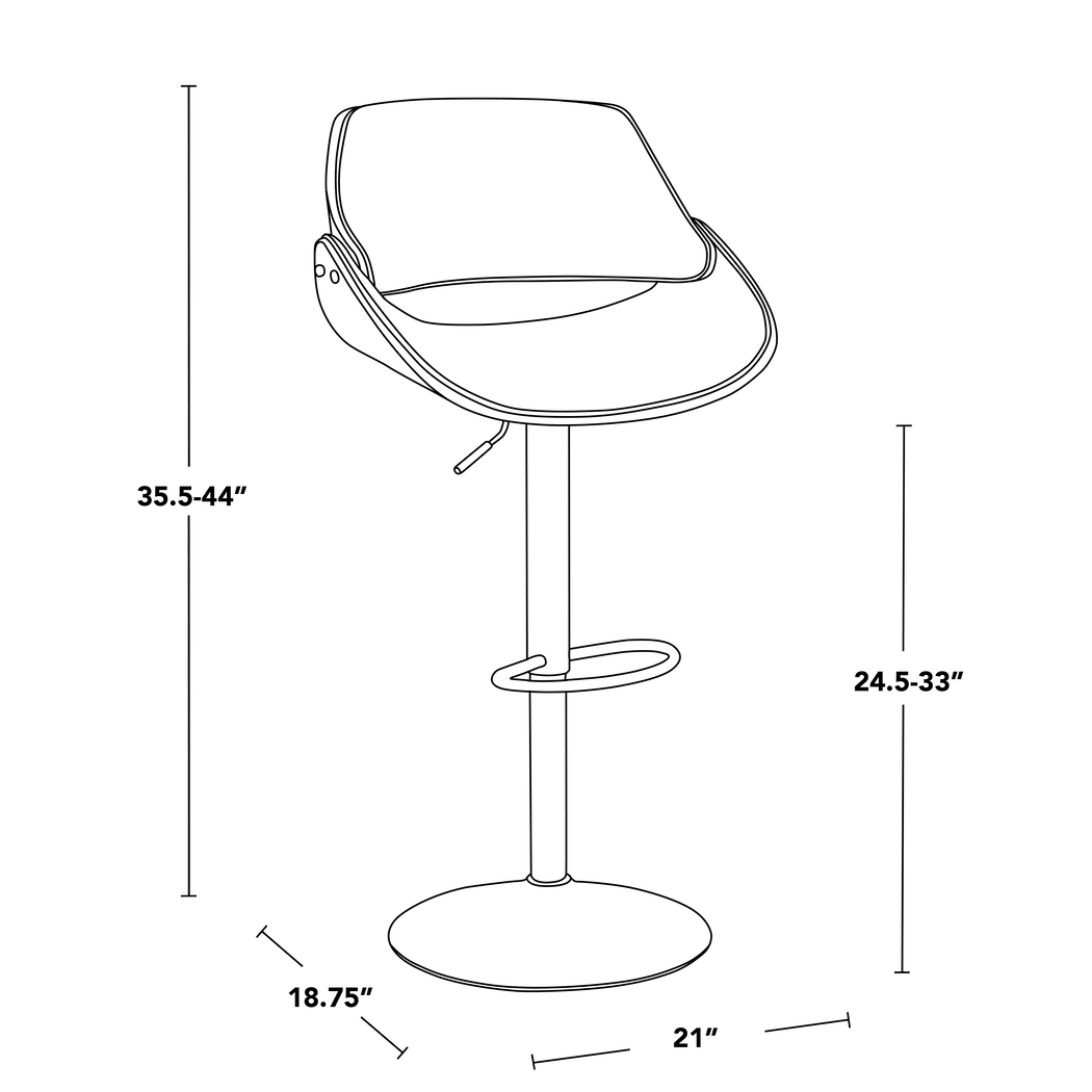 Willmann Blue Adjustable Swivel Barstool, Set of 3 - Thumbnail - Image 11