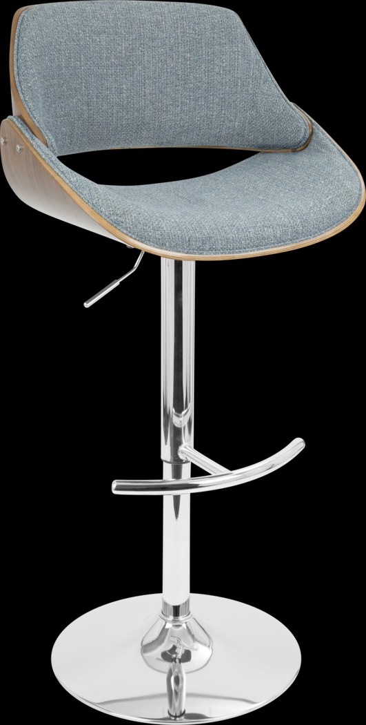 Willmann Blue Adjustable Swivel Barstool, Set of 3 - Thumbnail - Image 4