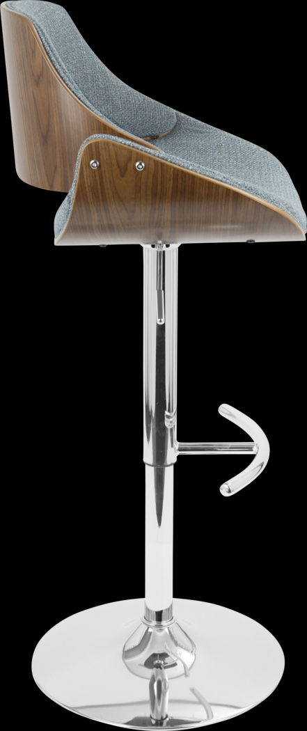 Willmann Blue Adjustable Swivel Barstool, Set of 3 - Thumbnail - Image 5