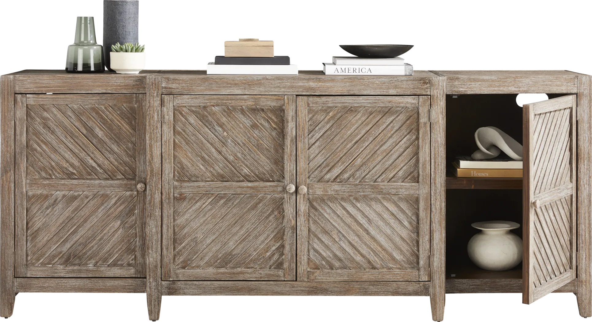 Willowcrest Brown 95 in. Credenza - Thumbnail - Image 2