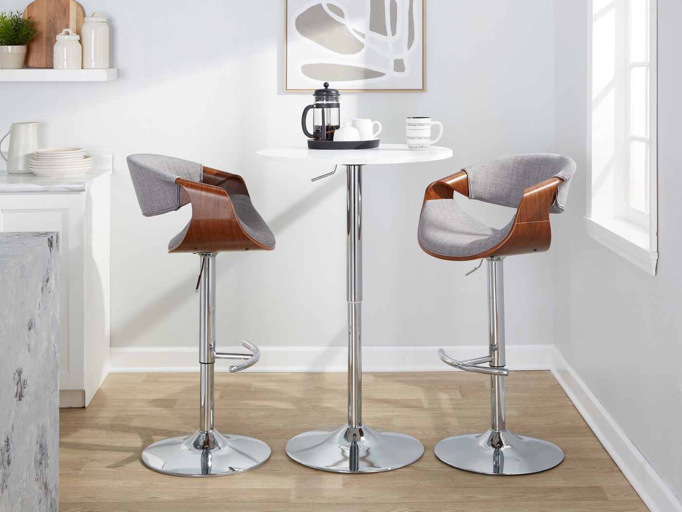 Willowwick Gray Adjustable Barstool, Set of 2 - Thumbnail - Image 2
