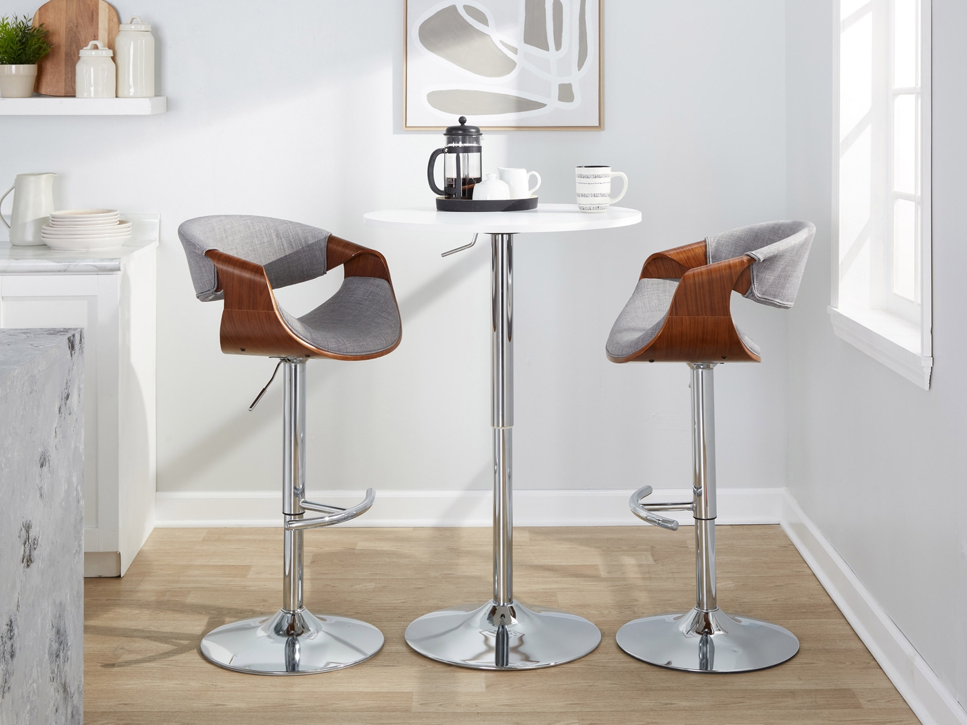 Willowwick Gray Adjustable Barstool, Set of 2 - Thumbnail - Image 3
