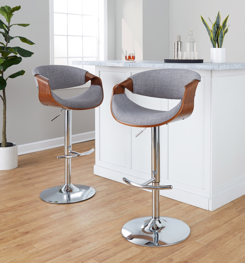 Willowwick Gray Adjustable Barstool, Set of 2 - Thumbnail - Image 4