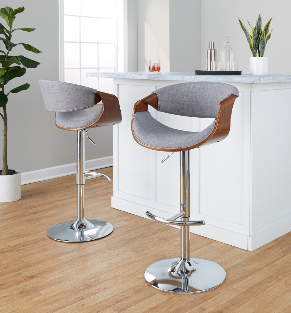 Willowwick Gray Adjustable Barstool, Set of 2 - Thumbnail - Image 5
