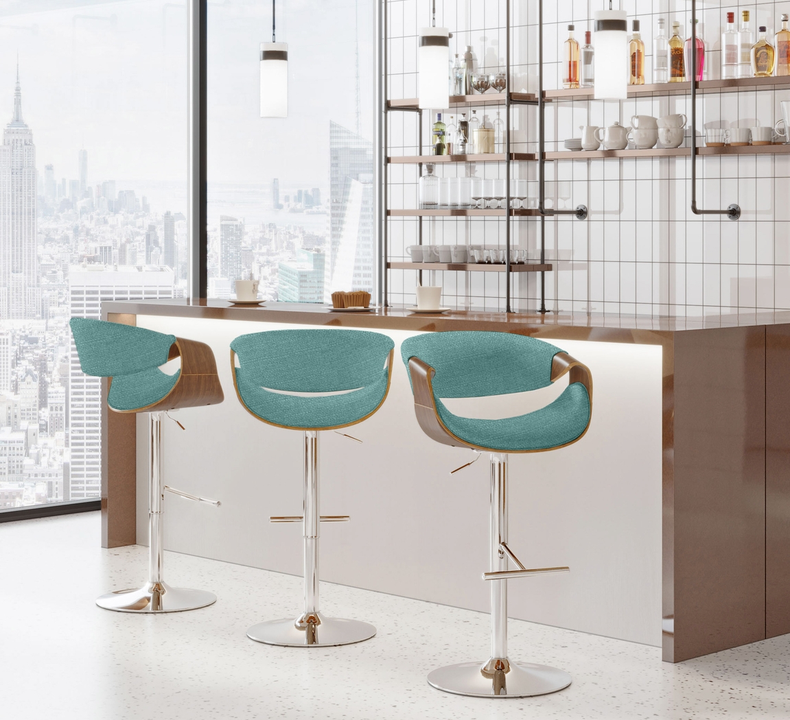 Willowwick Teal Adjustable Barstool, Set of 2 - Thumbnail - Image 2