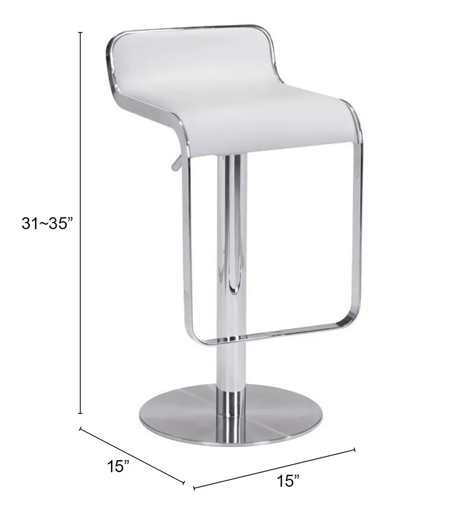 Willsada White Adjustable Bar Stool - Thumbnail - Image 6