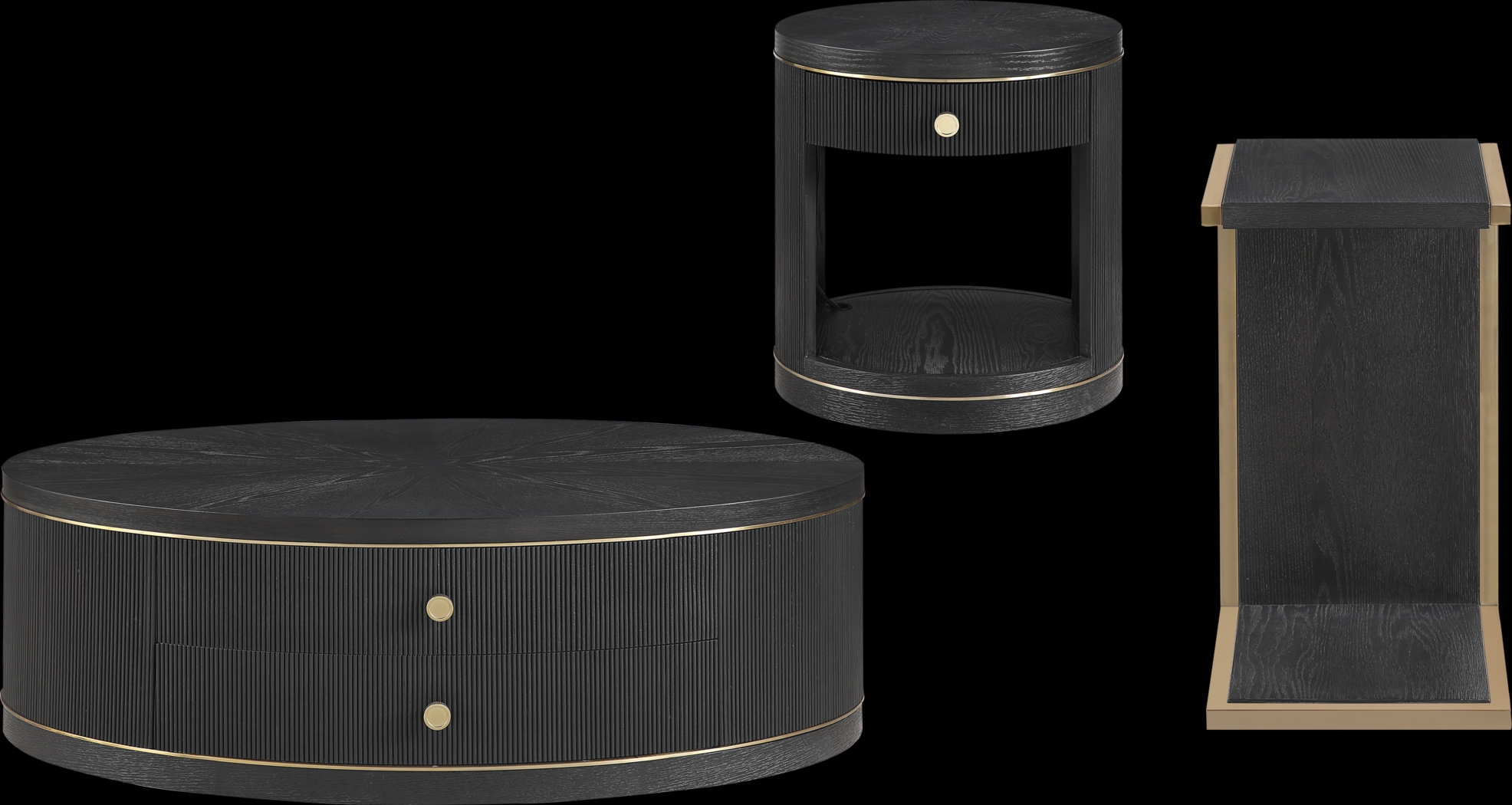 Wilshire Black 3 Pc Table Set - Thumbnail - Image 1
