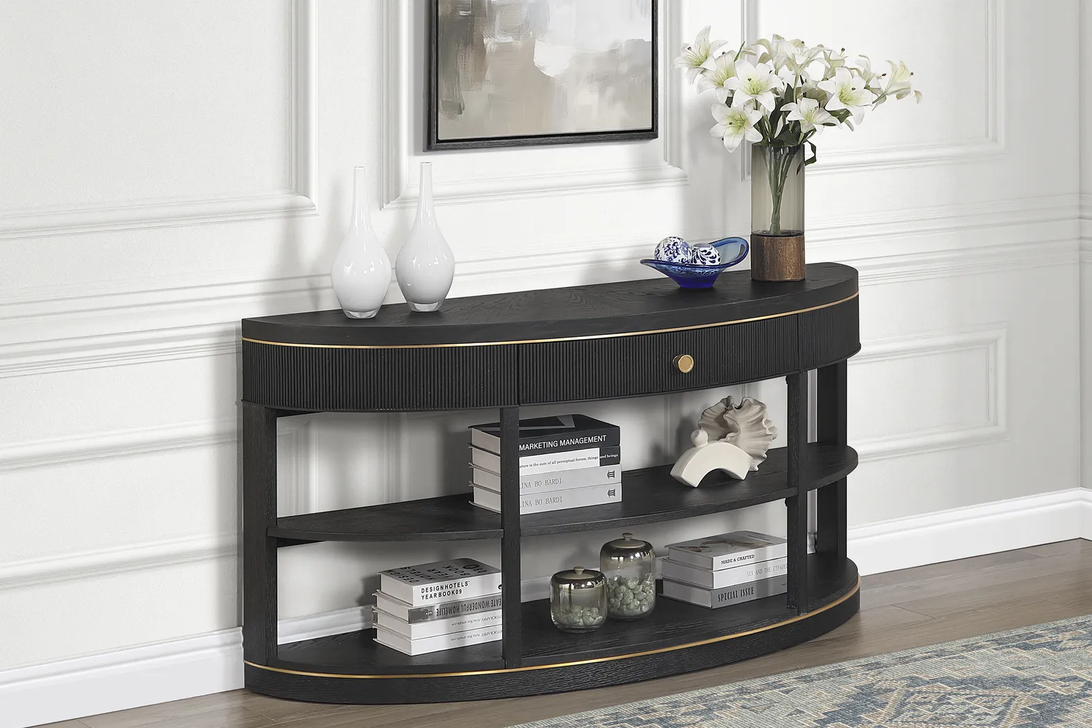 Wilshire Black Sofa Table - Thumbnail - Image 2
