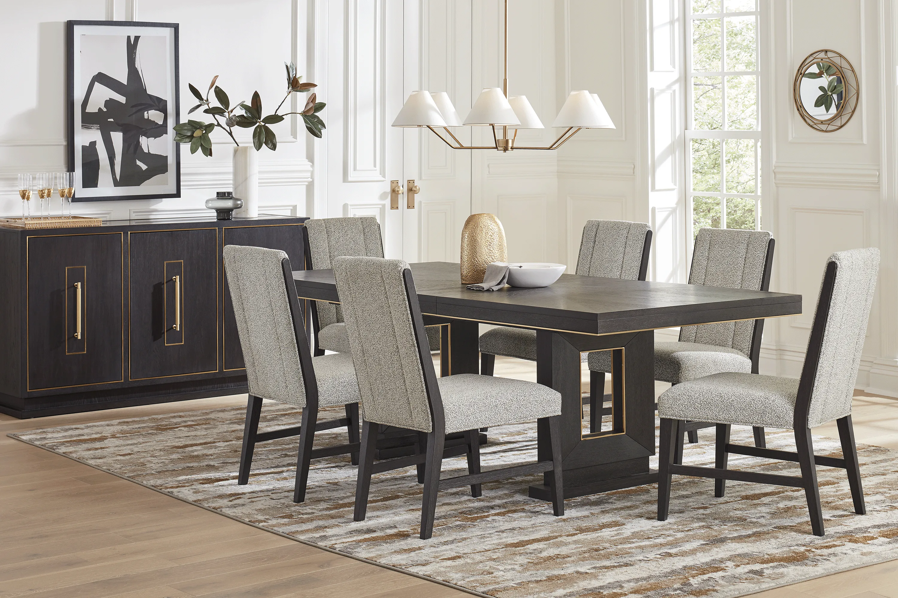 Wilshire Merlot 10 Pc Dining Room with Upholstered Chairs - Thumbnail - Image 1