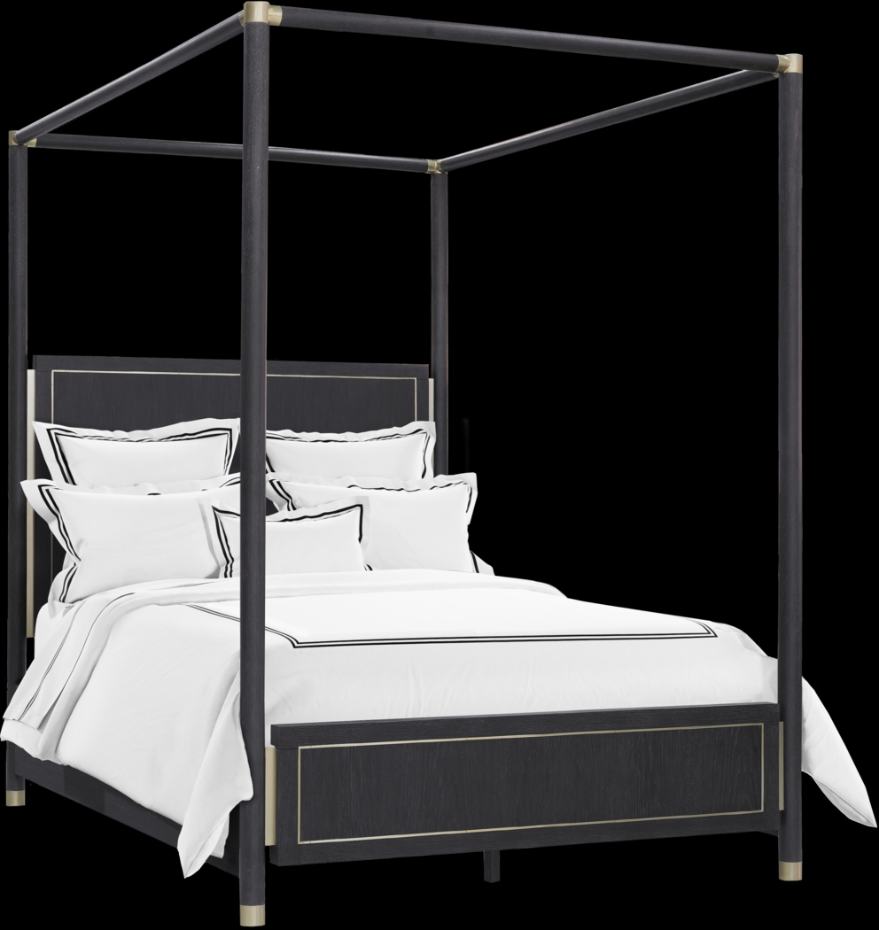 Wilshire Merlot 7 Pc King Canopy Bedroom - Thumbnail - Image 2