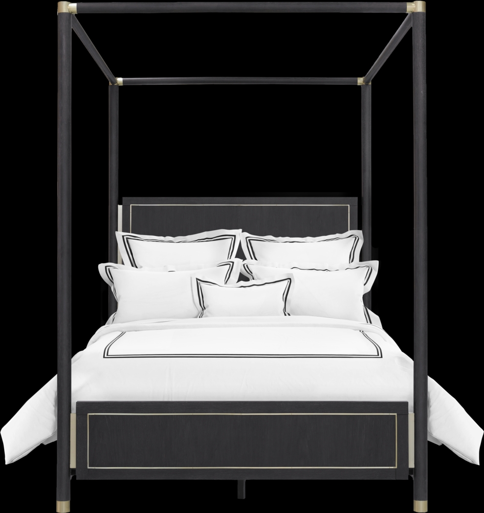 Wilshire Merlot 5 Pc Queen Canopy Bedroom - Thumbnail - Image 3