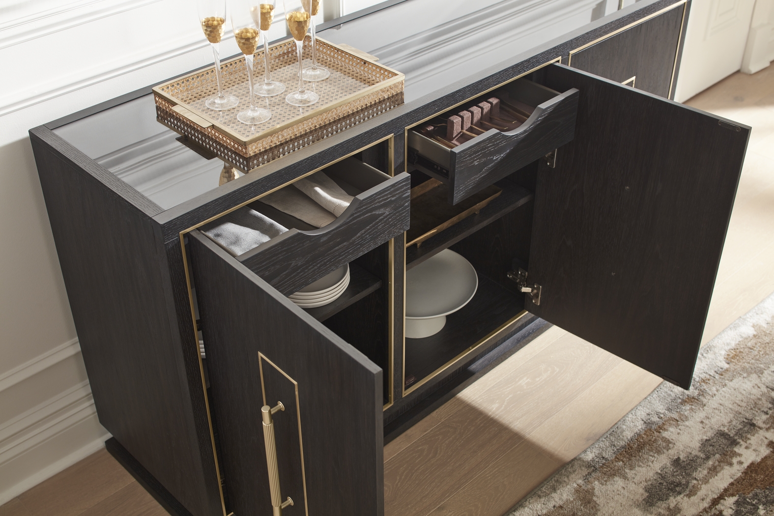 Wilshire Merlot 8 Pc Dining Room with Upholstered Chairs - Thumbnail - Image 11