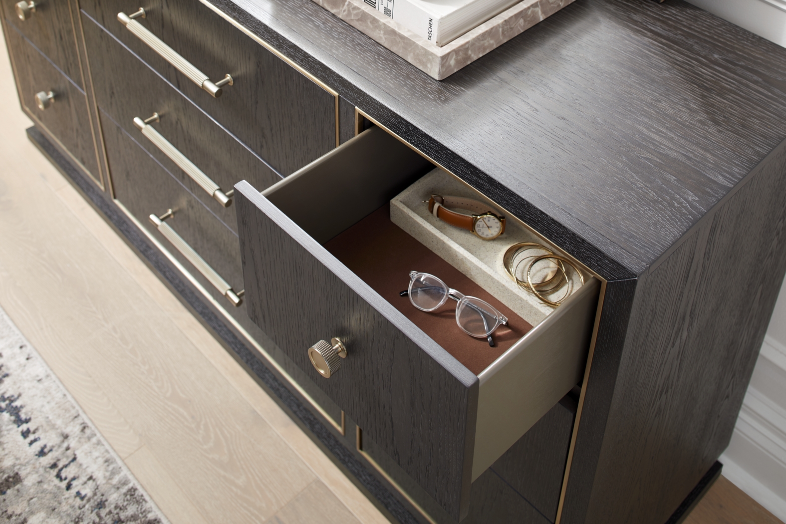 Wilshire Merlot 7 Pc King Canopy Bedroom - Thumbnail - Image 9