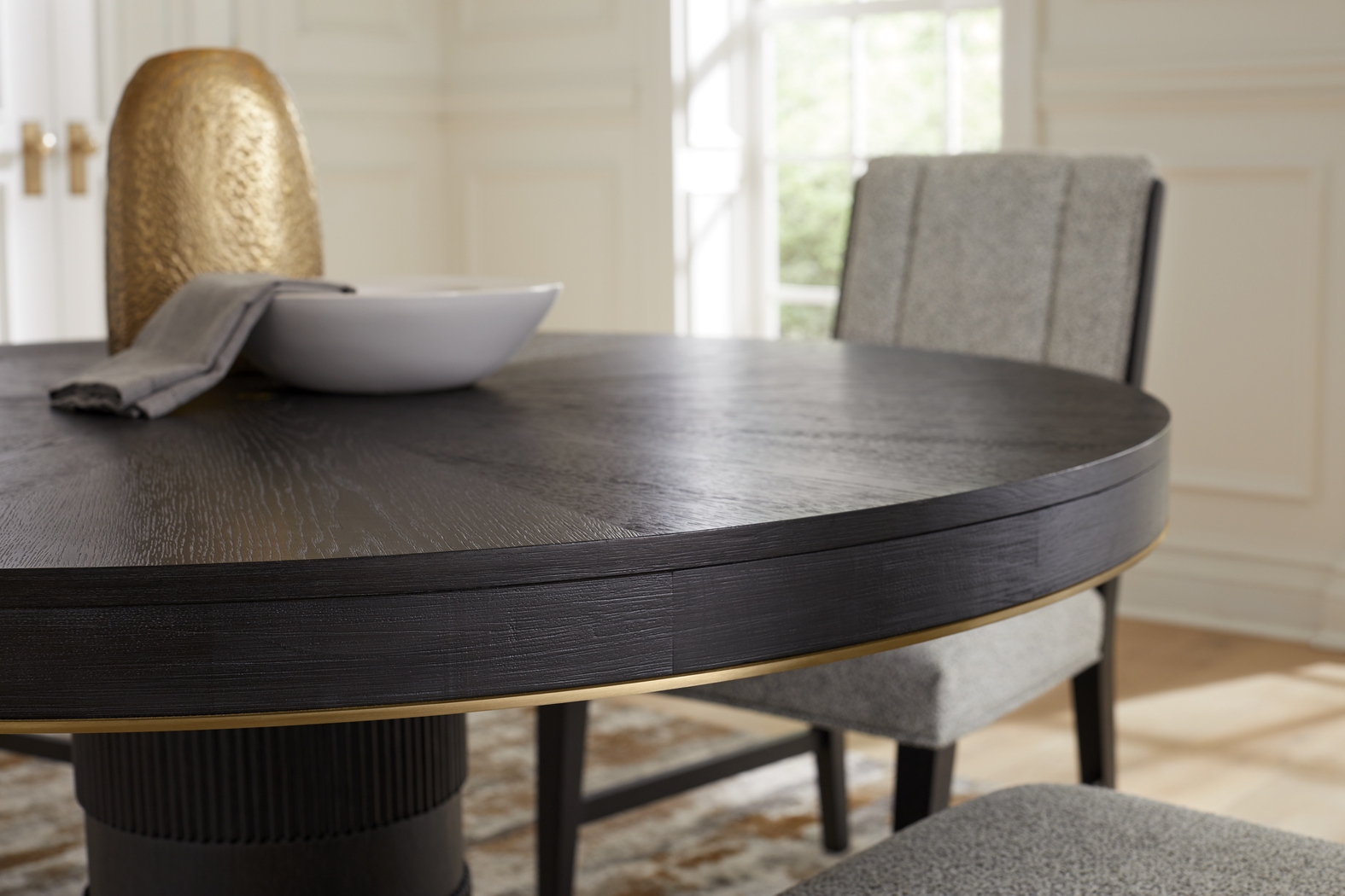 Wilshire Merlot 5 Pc Round Dining Room with Upholstered Chairs - Thumbnail - Image 3