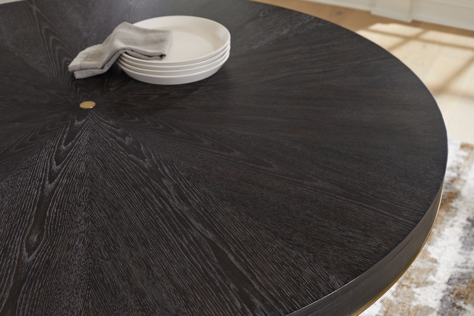 Wilshire Merlot 5 Pc Round Dining Room with Upholstered Chairs - Thumbnail - Image 4