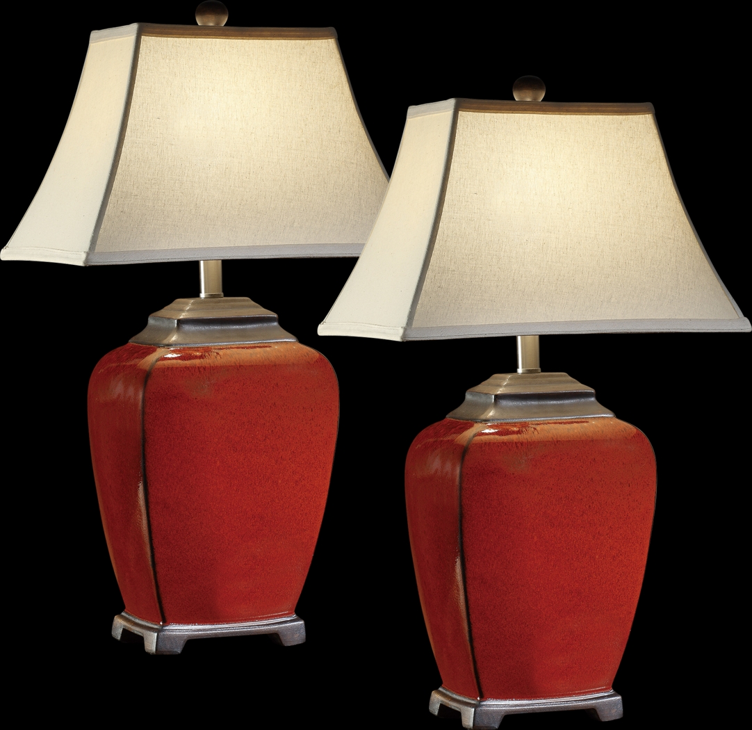 Wilson Pointe Red Lamp, Set of 2 - Thumbnail - Image 1