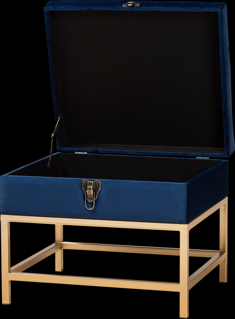 Wiltz Blue Storage Accent Ottoman - Thumbnail - Image 2