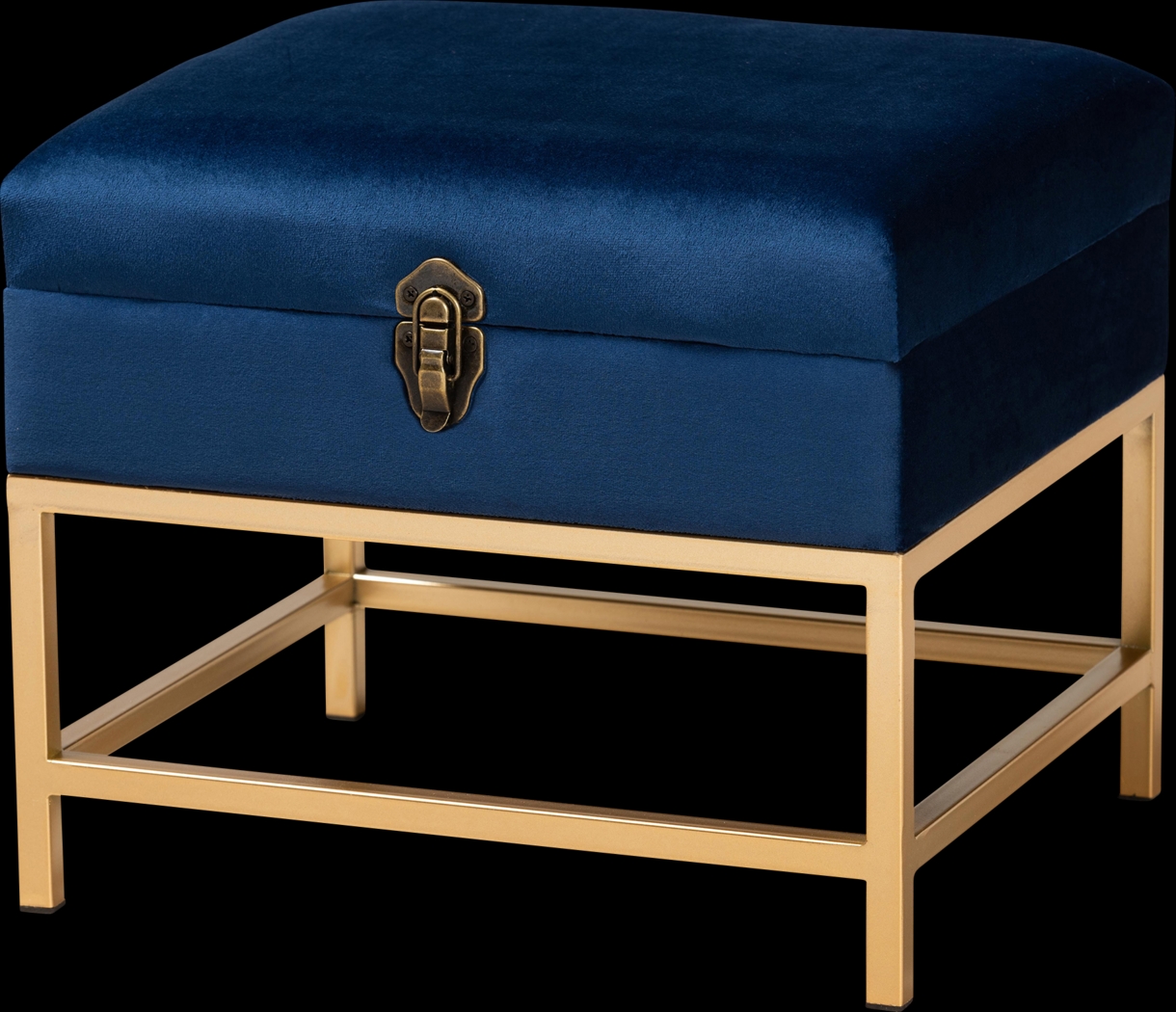 Wiltz Blue Storage Accent Ottoman - Thumbnail - Image 1