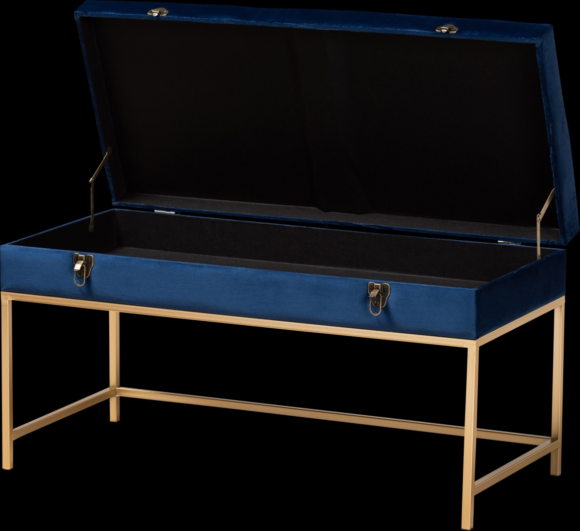 Wiltz Blue Storage Ottoman - Thumbnail - Image 2