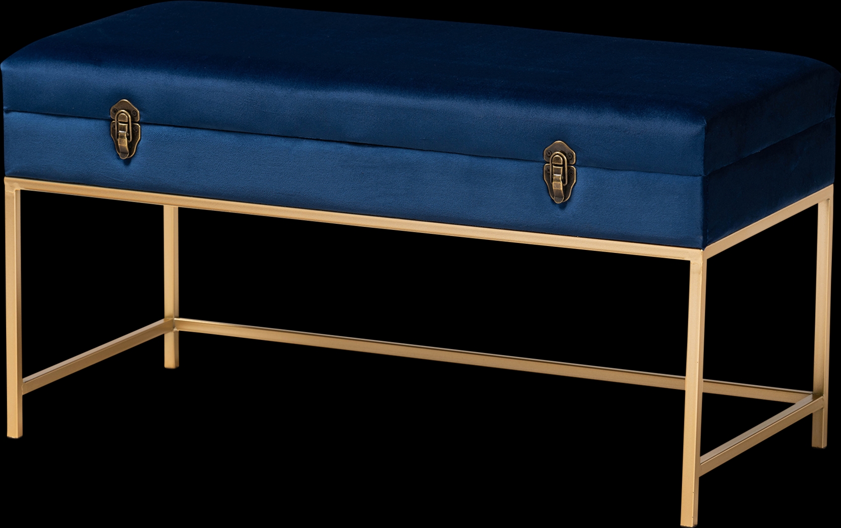 Wiltz Blue Storage Ottoman - Thumbnail - Image 1