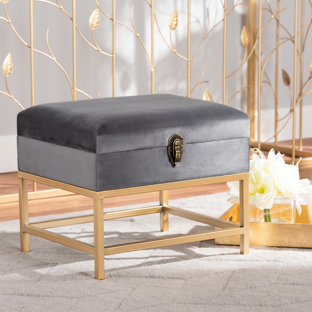 Wiltz Gray Storage Accent Ottoman - Thumbnail - Image 7