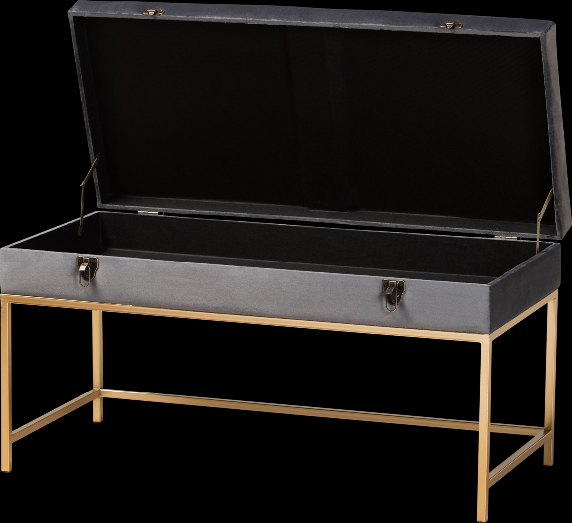 Wiltz Gray Storage Ottoman - Thumbnail - Image 2