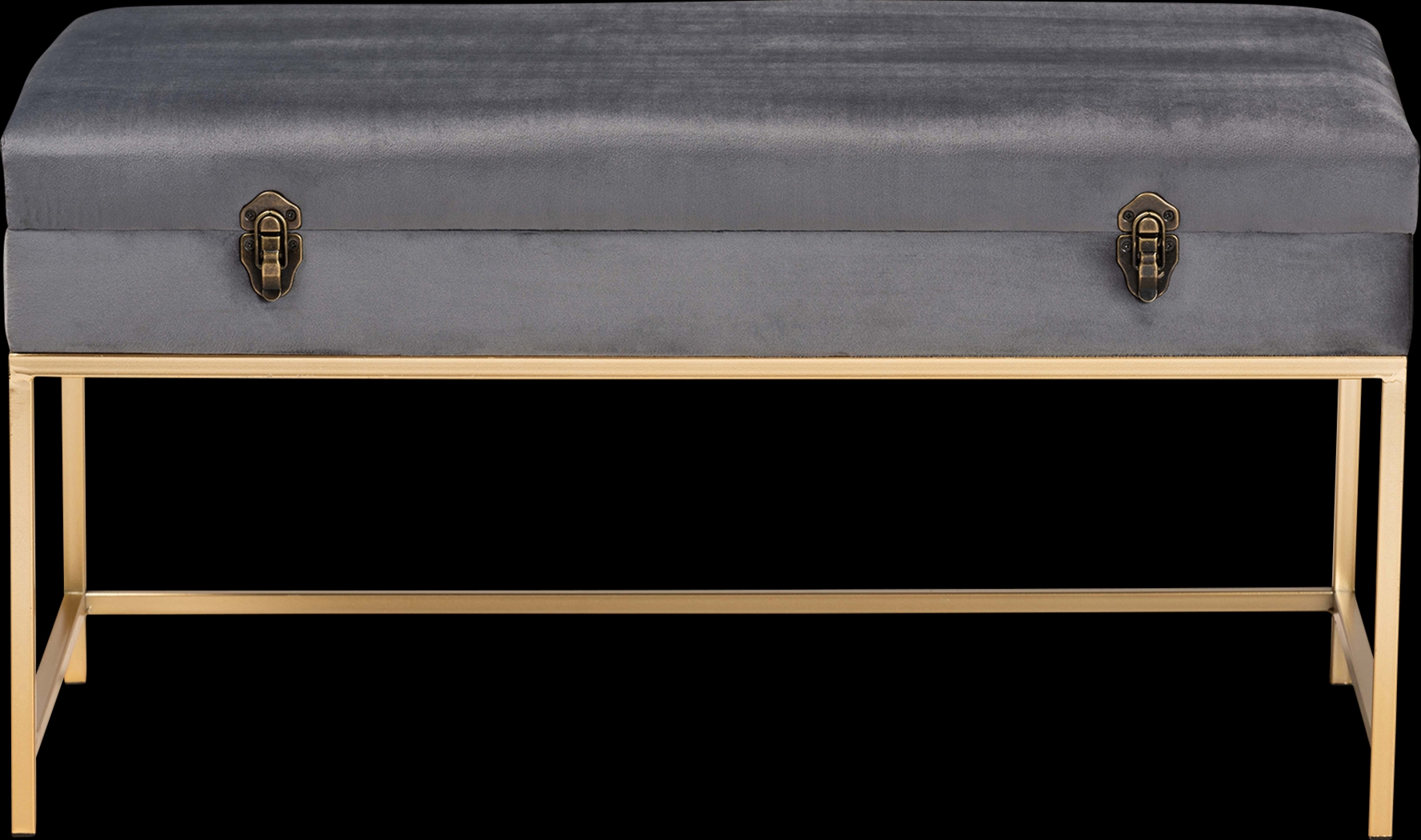 Wiltz Gray Storage Ottoman - Thumbnail - Image 3