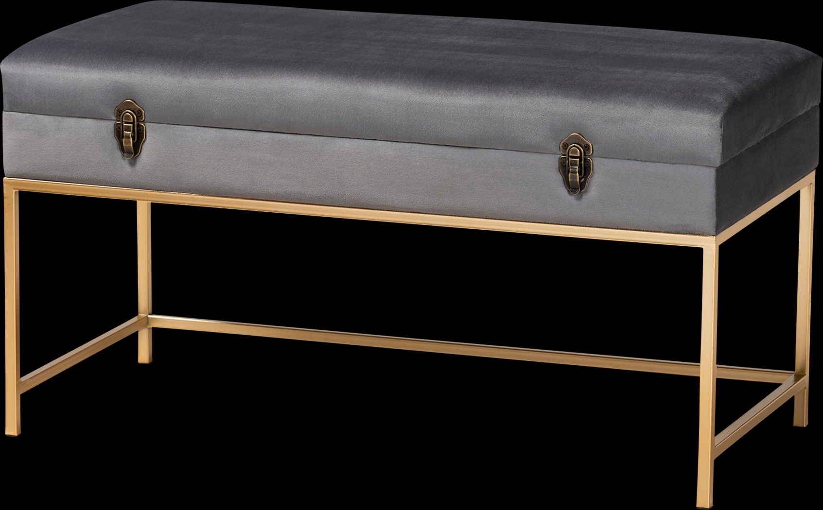 Wiltz Gray Storage Ottoman - Thumbnail - Image 1