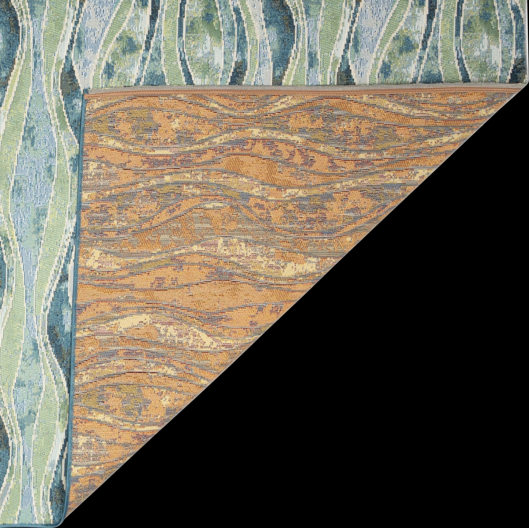 Wimasa Blue 4'10 x 7'6 Indoor/Outdoor Rug - Thumbnail - Image 4