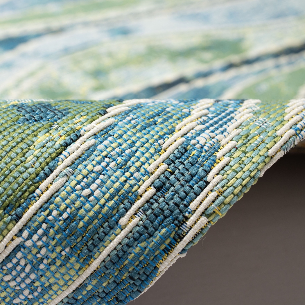 Wimasa Blue 4'10 x 7'6 Indoor/Outdoor Rug - Thumbnail - Image 6