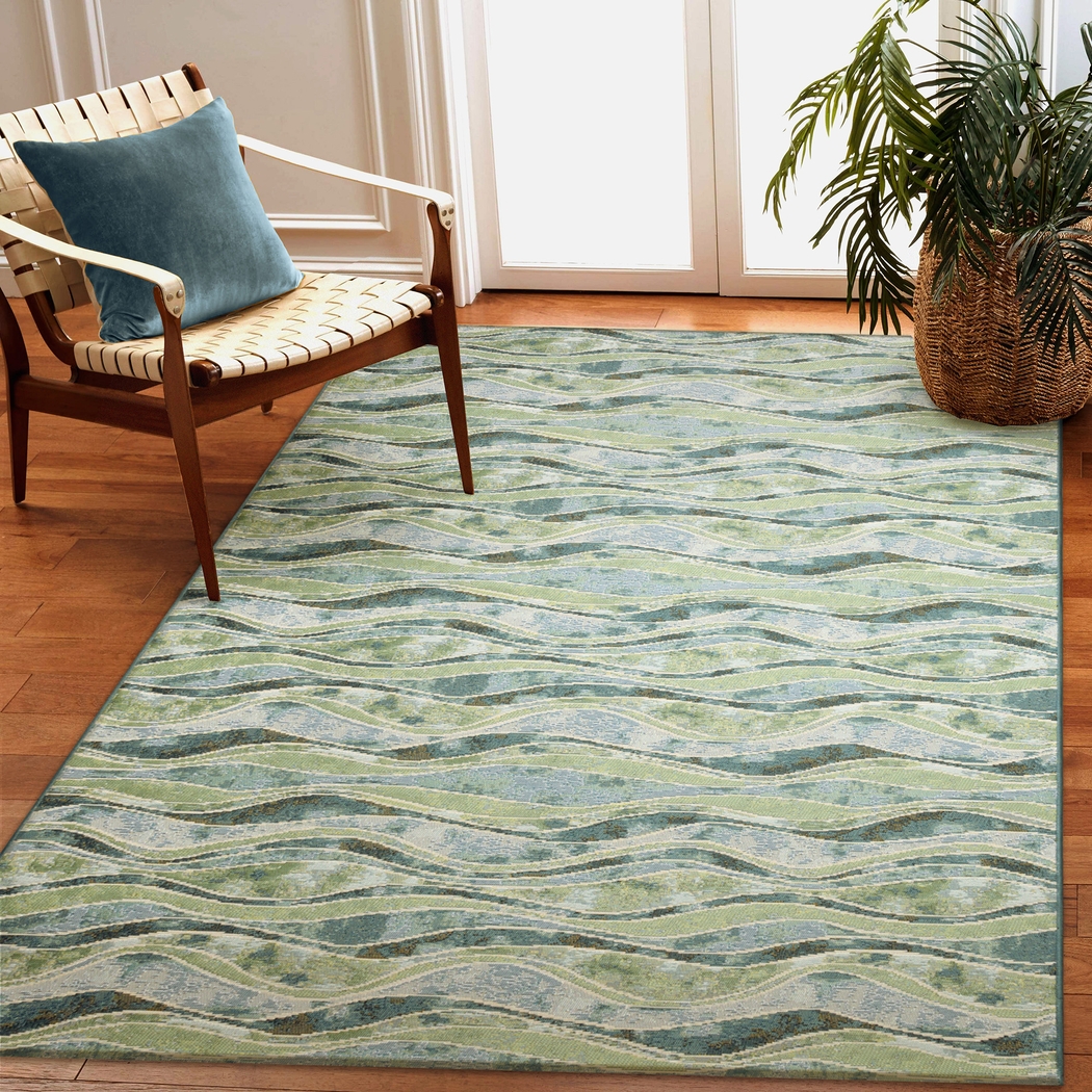 Wimasa Blue 7'10 x 9'10 Indoor/Outdoor Rug - Thumbnail - Image 7