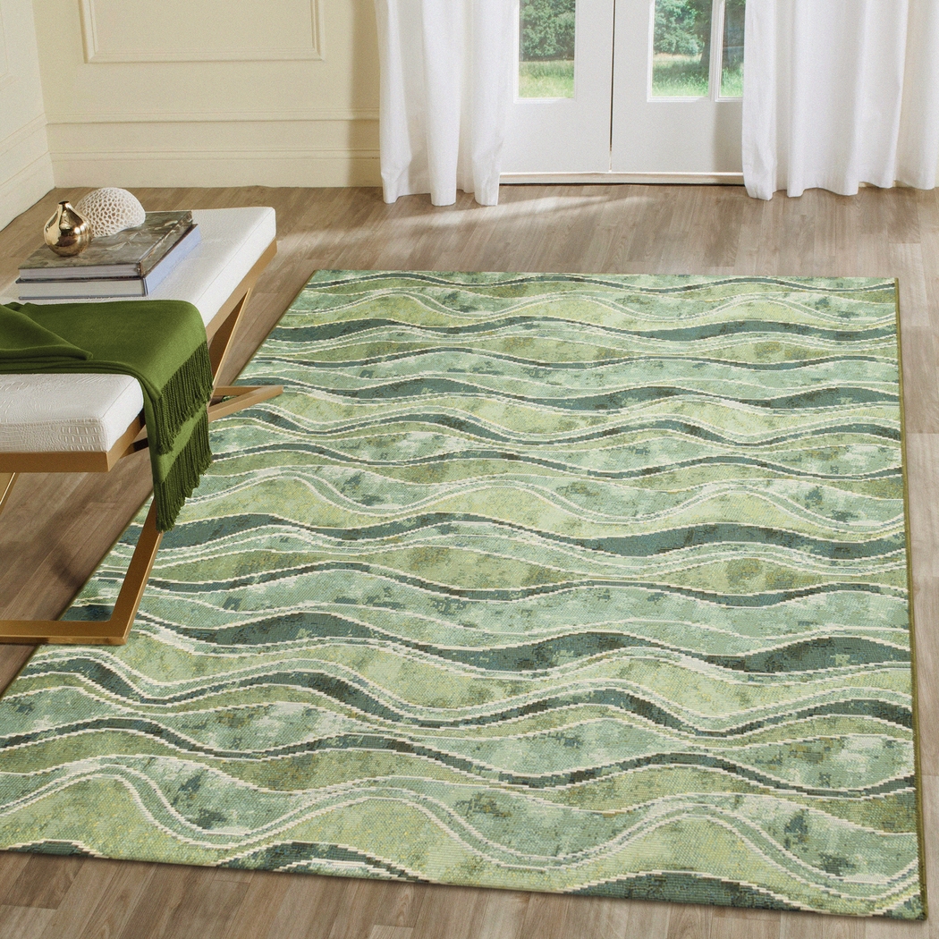 Wimasa Green 6'6 x 9'4 Indoor/Outdoor Rug - Thumbnail - Image 7