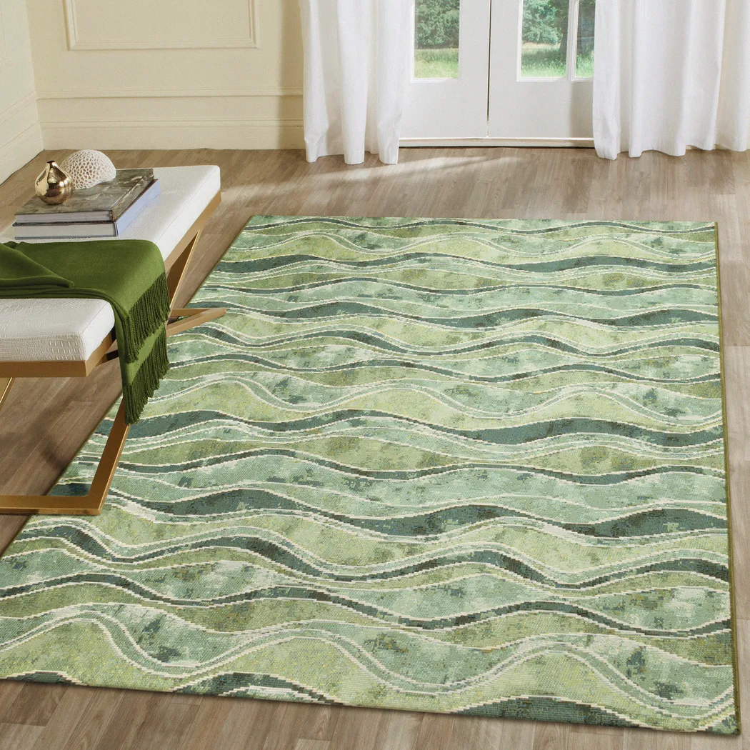 Wimasa Green 7'10 x 9'10 Indoor/Outdoor Rug - Thumbnail - Image 7