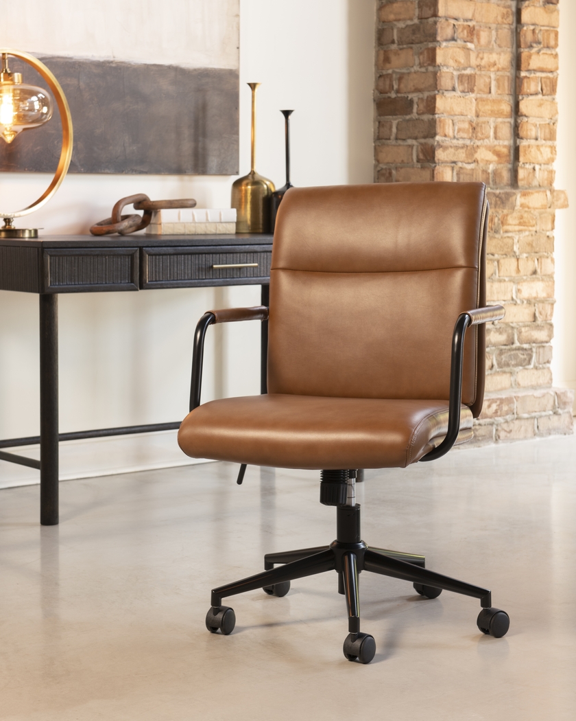 Wimbrel Cognac Office Chair - Thumbnail - Image 2