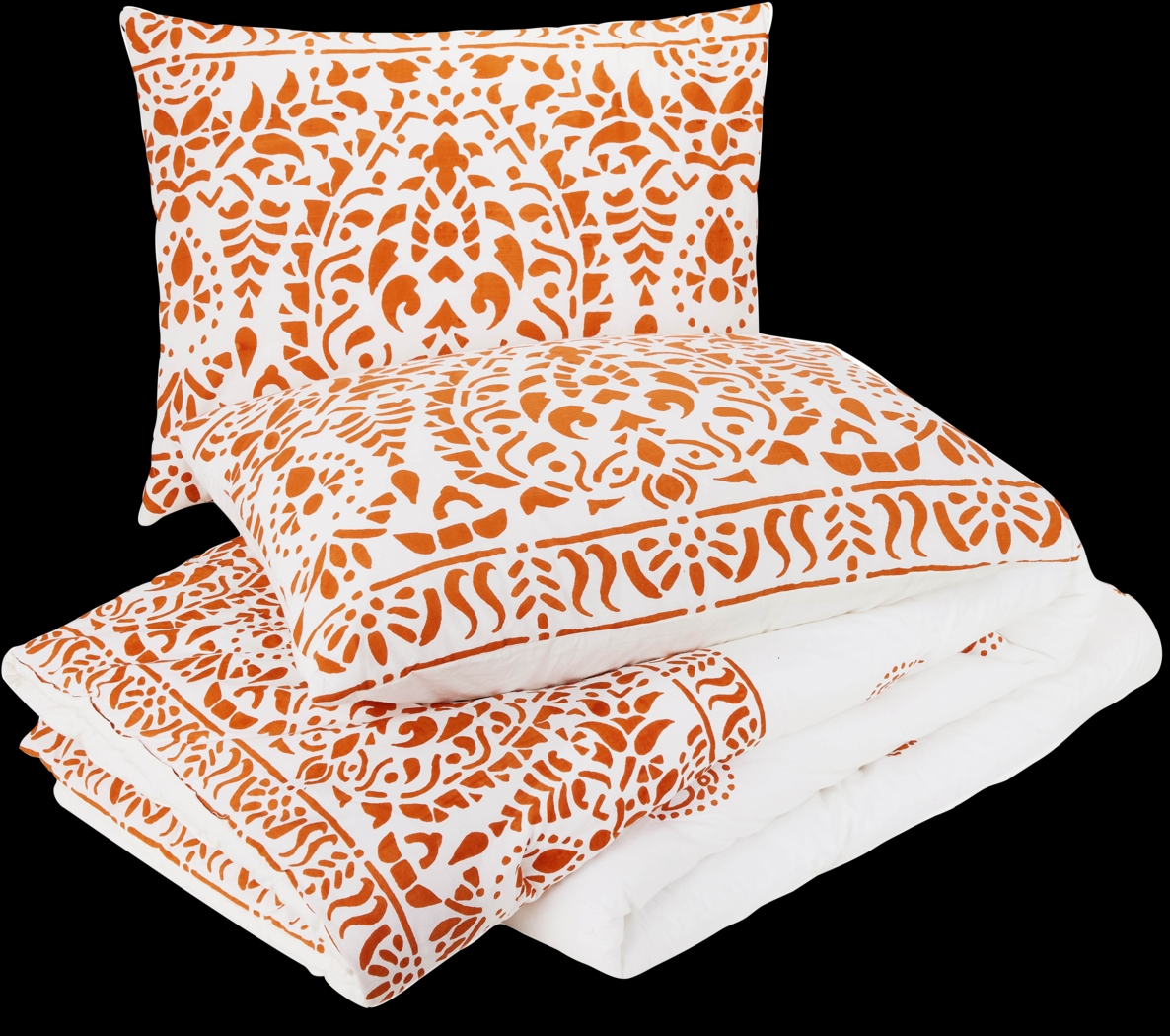 Wimpole Orange Full/Queen 3 Pc Comforter Set - Thumbnail - Image 4
