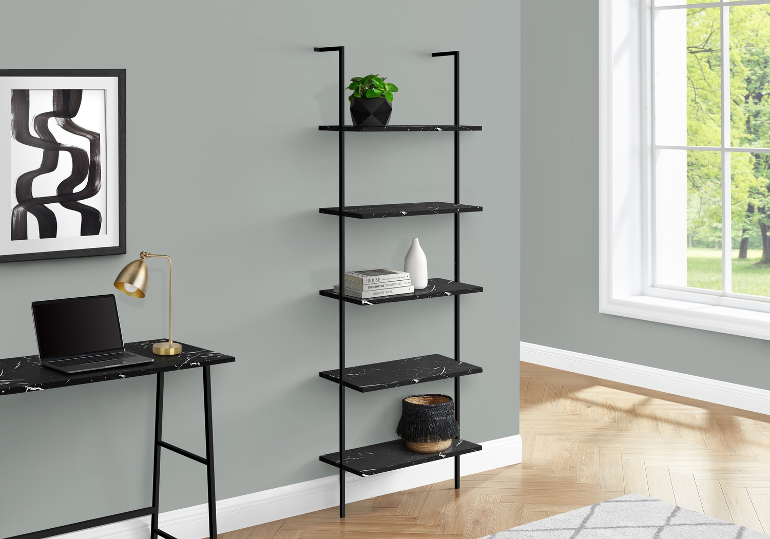 Winbrow Black Marble Bookcase - Thumbnail - Image 9
