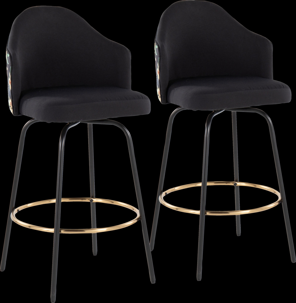 Winchelsea II Black Barstool, Set of 2 - Thumbnail - Image 1