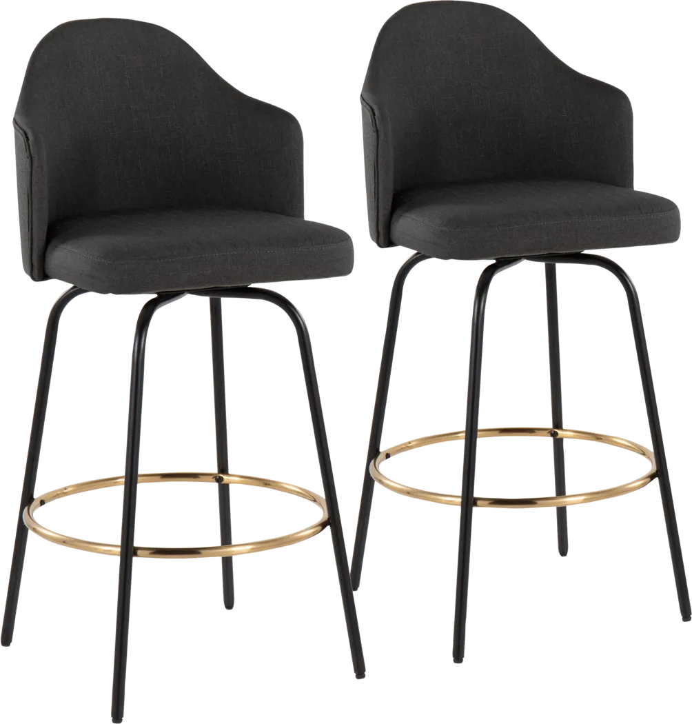 Winchelsea III Charcoal Barstool, Set of 2 - Thumbnail - Image 1