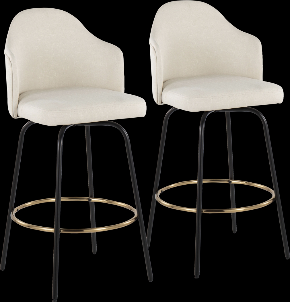 Winchelsea III Cream Barstool, Set of 2 - Thumbnail - Image 1