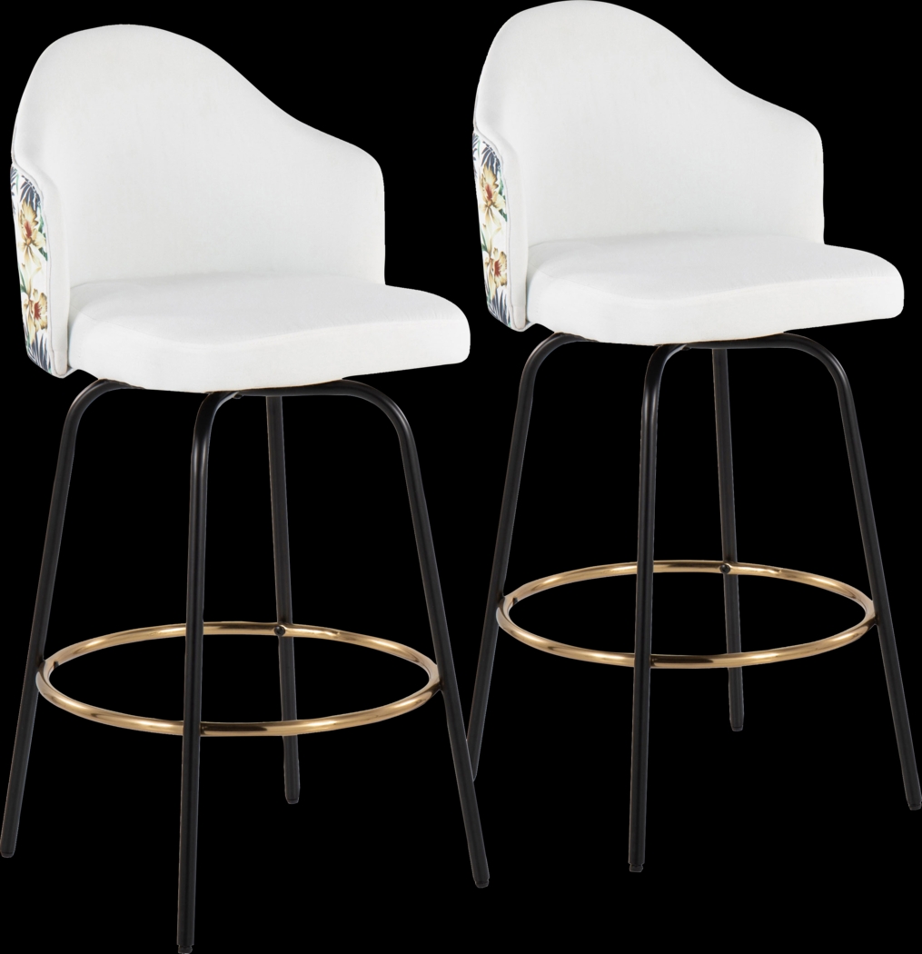 Winchelsea III White Barstool, Set of 2 - Thumbnail - Image 1