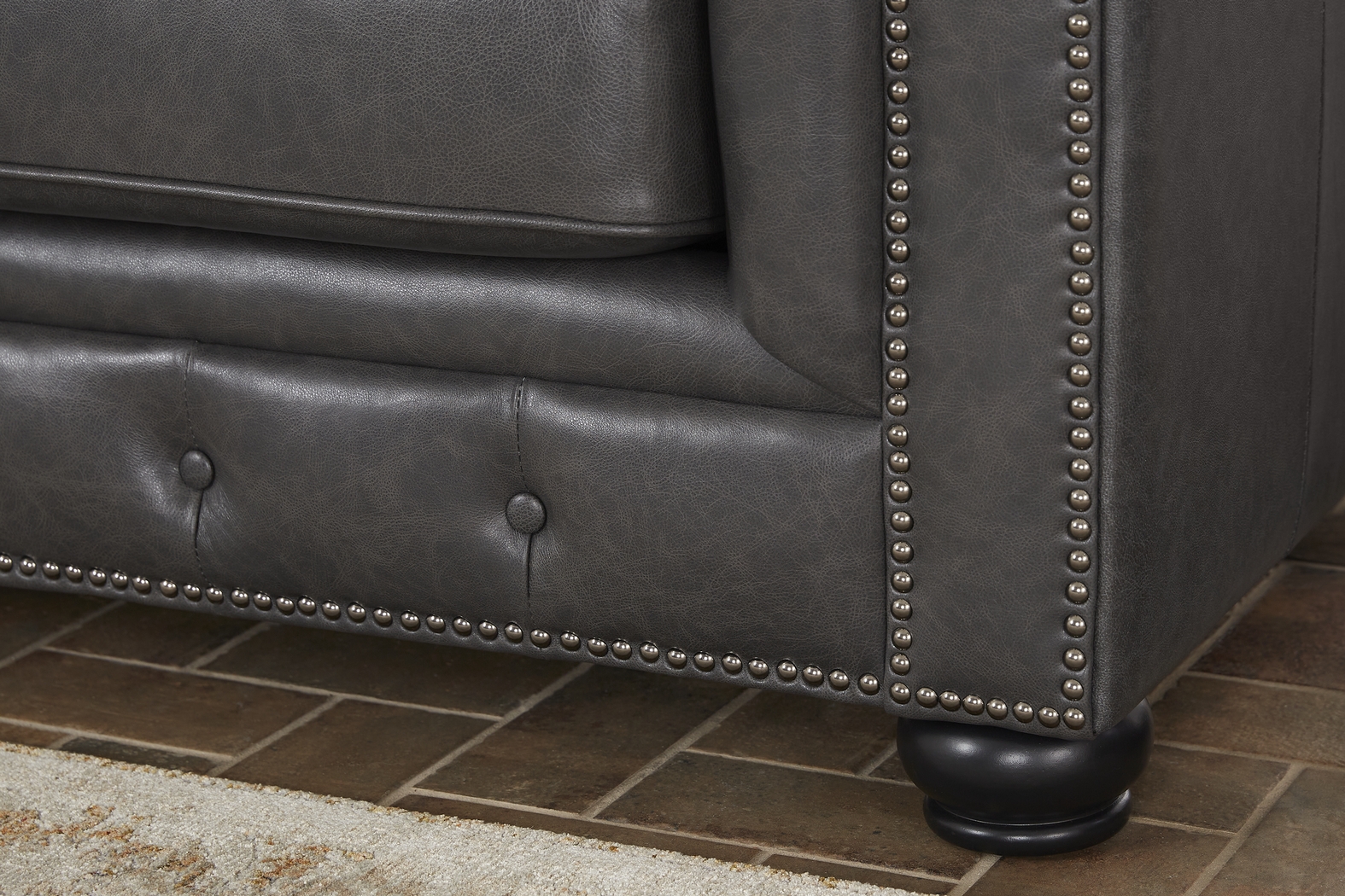 Winchester Way Gray Leather 3 Pc Living Room - Thumbnail - Image 7
