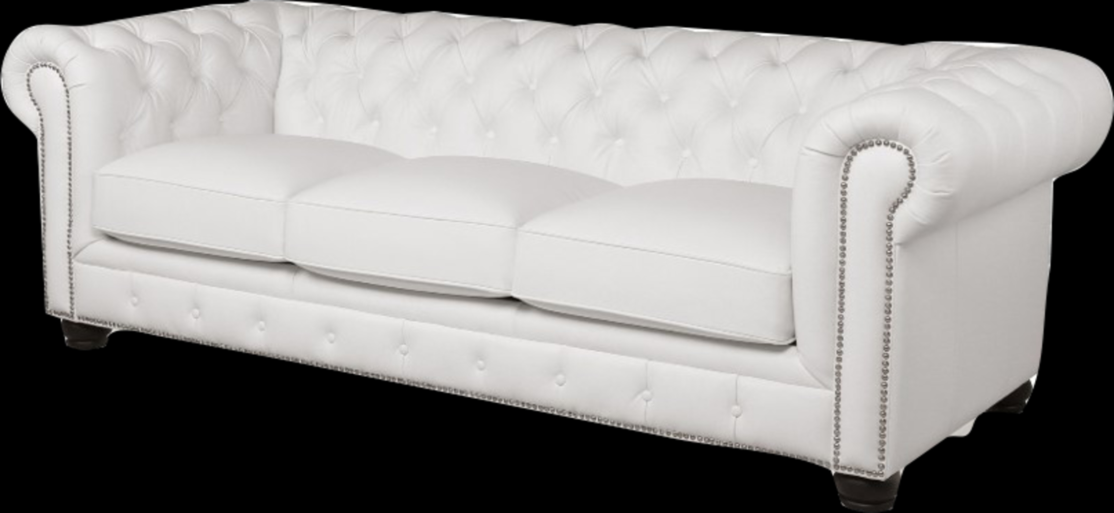 Winchester Way White Leather Chesterfield Sofa - Thumbnail - Image 2