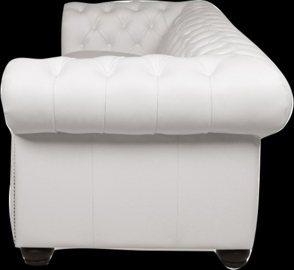 Winchester Way White Leather Chesterfield Sofa - Thumbnail - Image 3