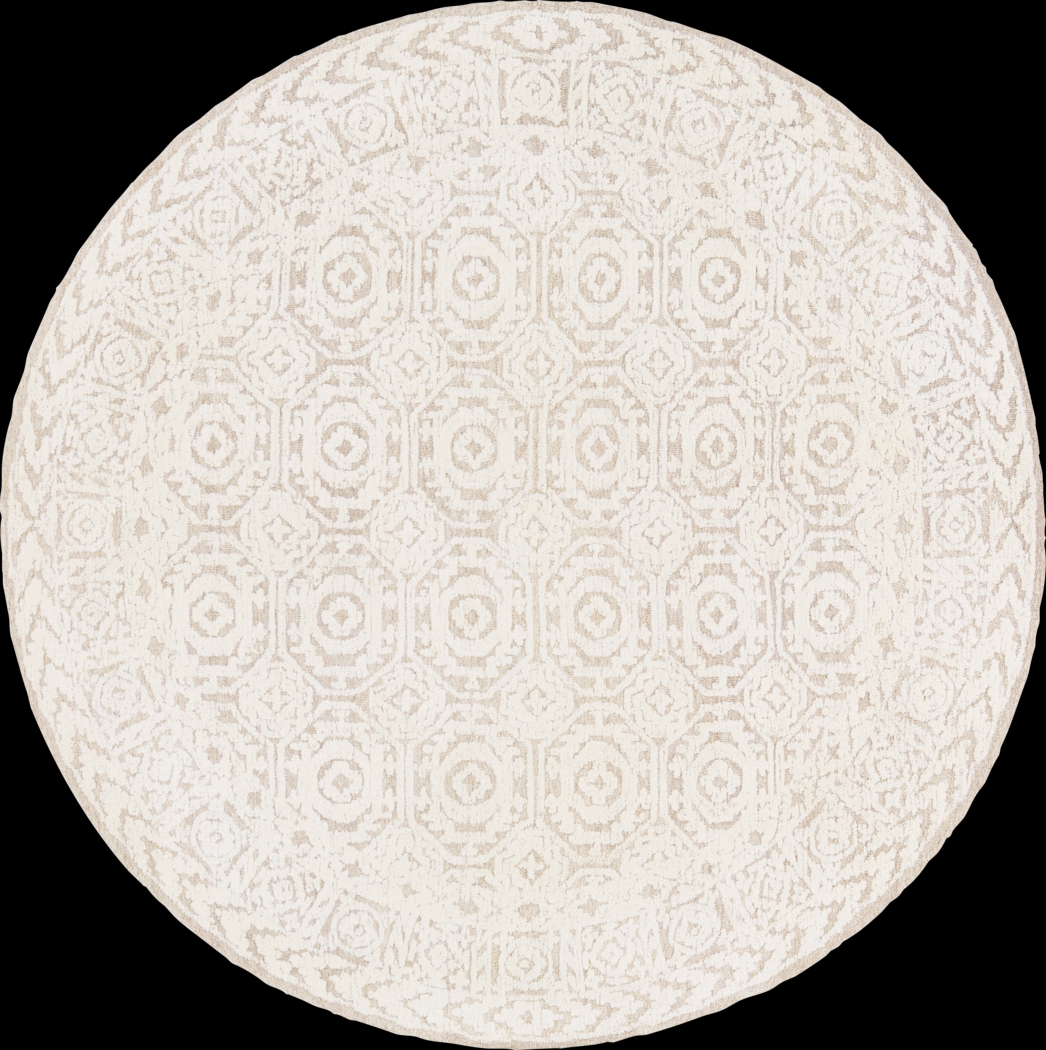 Windlea Tan 8' Round Rug - Thumbnail - Image 1
