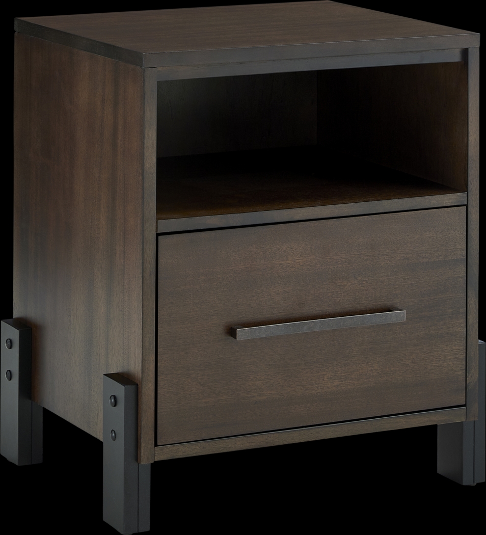 Windleaf Dark Brown Nightstand - Thumbnail - Image 1