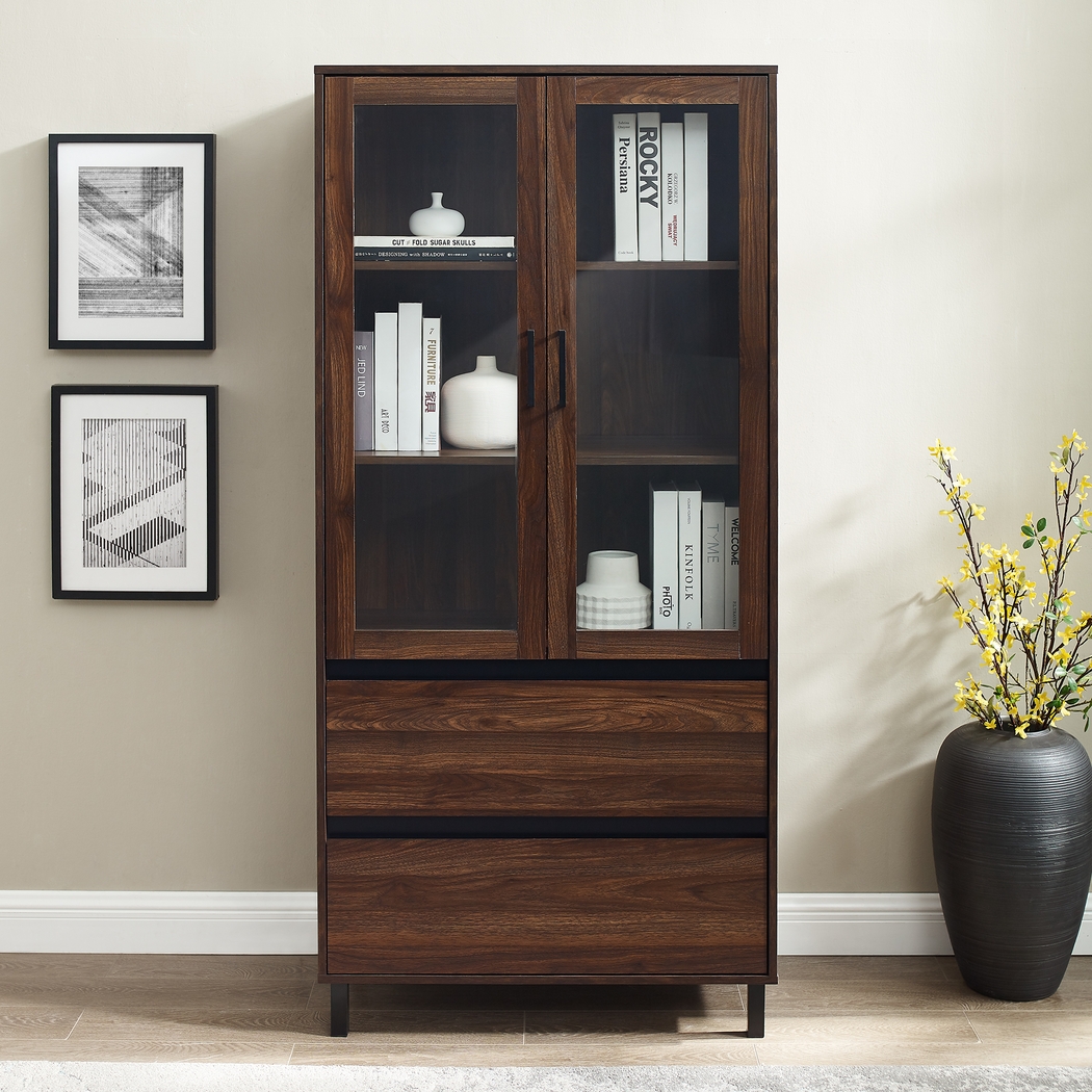 Windomere Walnut China Cabinet - Thumbnail - Image 2