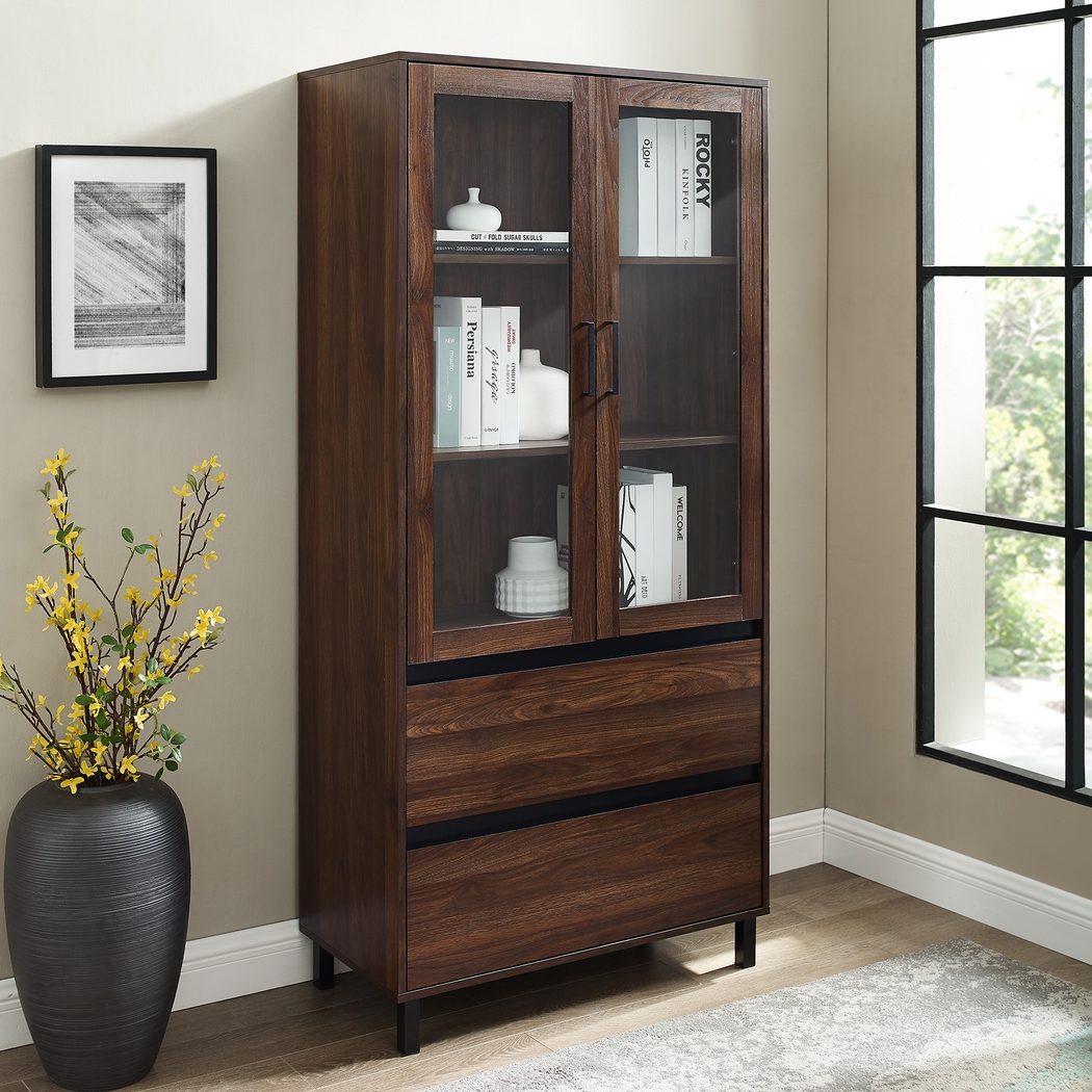 Windomere Walnut China Cabinet - Thumbnail - Image 3