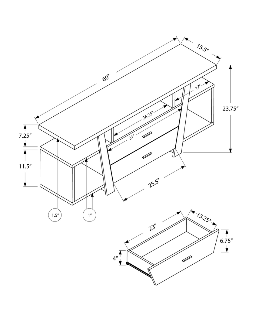 Windon Taupe 60 in. Console - Thumbnail - Image 2