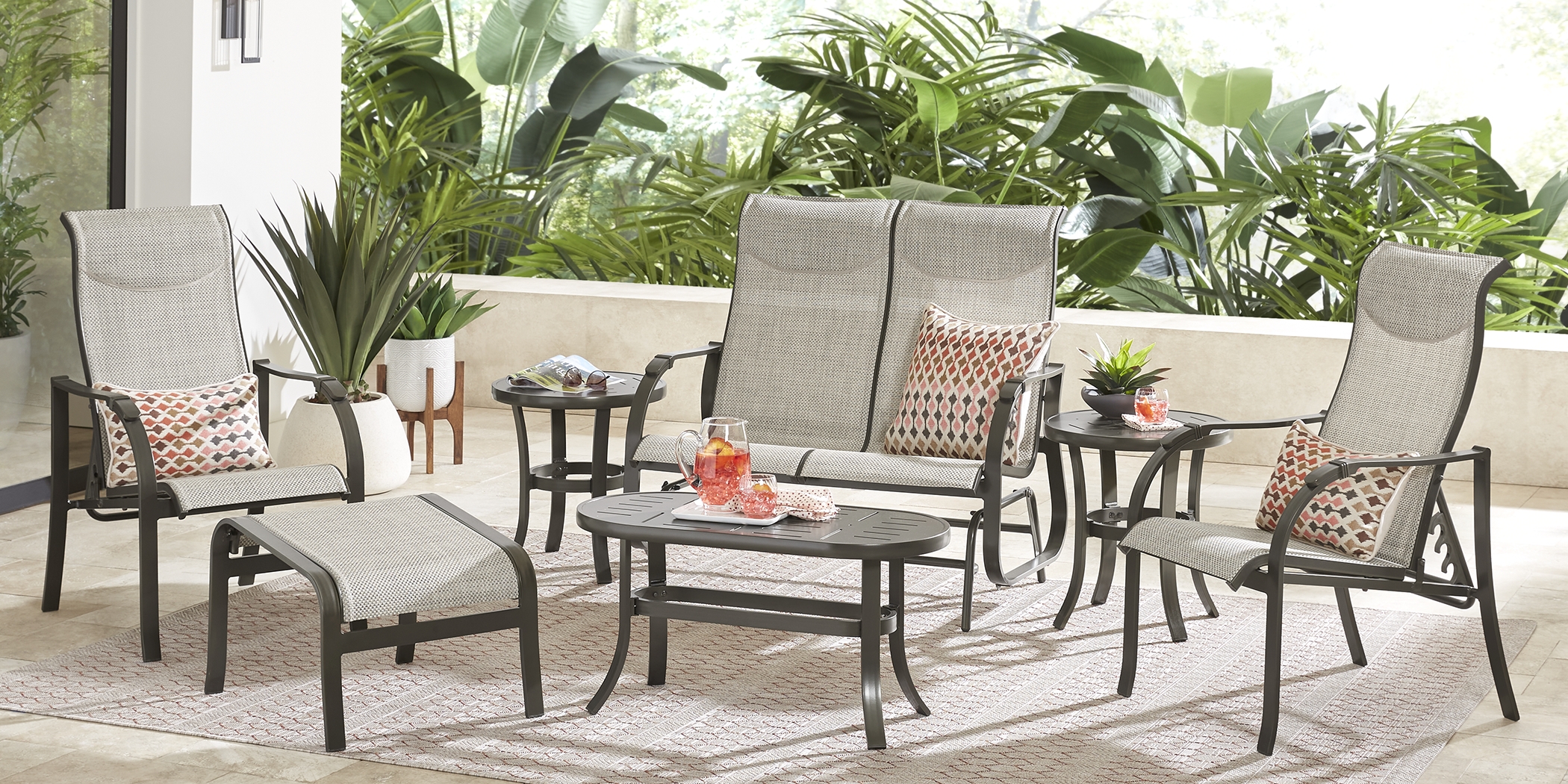 Windy Isle Bronze 5 Pc Outdoor Seating Set - Thumbnail - Image 1